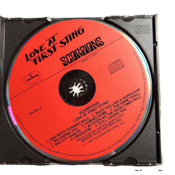 Scorpions Love At First Sting Cd, Red Face! Early Press! Silver Disc Pre-owned - Picture 3 of 6